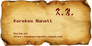 Kerekes Nanett névjegykártya